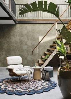 Ted Baker Masquerade Blue Round 160008 By Rug Culture