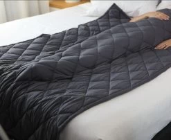 Dark Grey Comfort Weighted Blanket 11 Dark Grey Comfort Weighted Blanket -Bedding Store dark grey hotto cuddle comfort weighted blanket 3