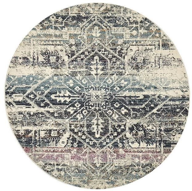 Museum 865 Blue Round By Rug Culture 3 Museum 865 Blue Round By Rug Culture