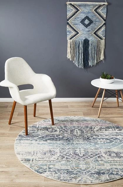 Museum 865 Blue Round By Rug Culture 4 Museum 865 Blue Round By Rug Culture - Image 2