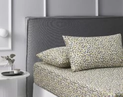 Lisa Teal Printed Cotton Fitted Sheet Set By Accessorize