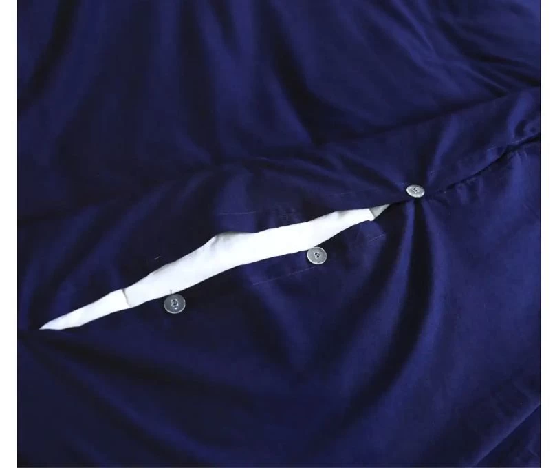 Elan Linen 100% Cotton Vintage Washed Quilt Cover Set (Navy Blue, Single) 5 Elan Linen 100% Cotton Vintage Washed Quilt Cover Set (Navy Blue, Single) - Image 3