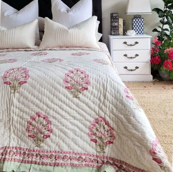 Pink Carnations Reversible Quilt By Kolka 3 Pink Carnations Reversible Quilt By Kolka