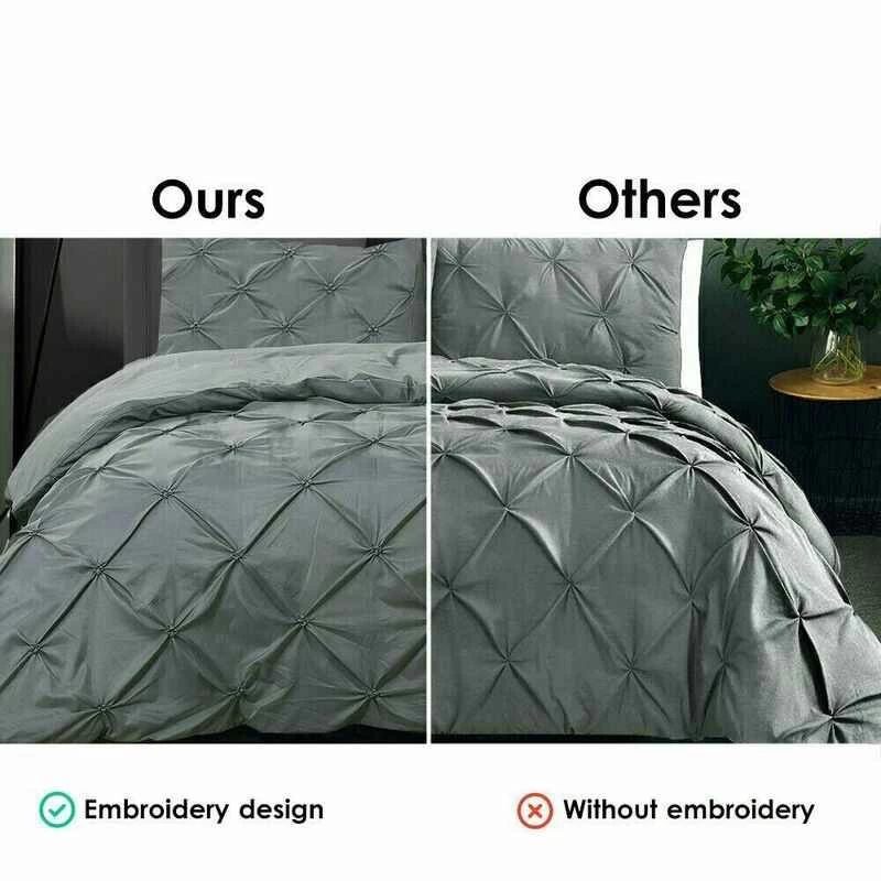1000TC Tailored Diamond Pintuck Double Quilt Cover Set 4 1000TC Tailored Diamond Pintuck Double Quilt Cover Set - Image 2