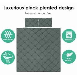 1000TC Tailored Diamond Pintuck Double Quilt Cover Set 11 1000TC Tailored Diamond Pintuck Double Quilt Cover Set -Bedding Store diamond pintuck duvet doona quilt cover set single queen king size bed supersoft 1170387 03 1