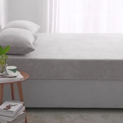 Silver Tedding Fleece Fitted Sheet Set