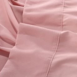 Dusky Pink 1000GSM Plain Dyed MF Flat Sheet -Bedding Store dreamaker plain dyed 1000gsm mf flat sheet dusky pink 1668397 02