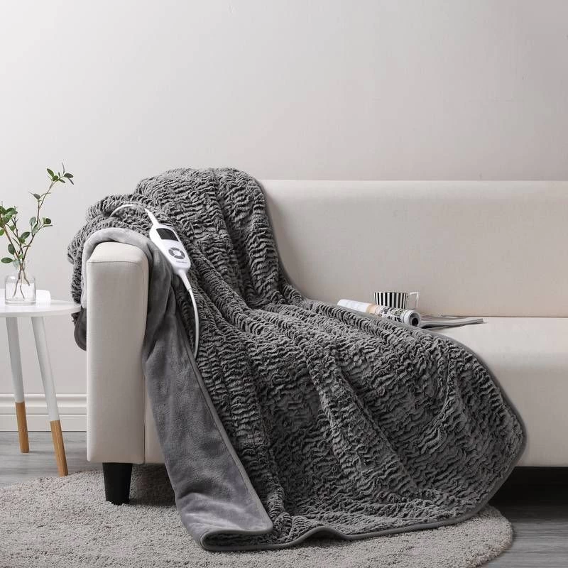 Chinchilla 250 GSM Faux Fur Heated Throw 120x160cm 3 Chinchilla 250 GSM Faux Fur Heated Throw 120x160cm
