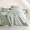 Gingham Emerald Washed Cotton Yarn Dyed Reversible Textured Blanket By Renee Taylor -Bedding Store dsgsdgsd