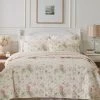 Breezy Floral Printed Pink/Green Coverlet Sets By Laura Ashley