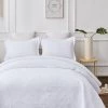 Embroidered Vivid White Bedspread Set By Classic Quilts -Bedding Store embroidered vivid white bedspread by classic quilts