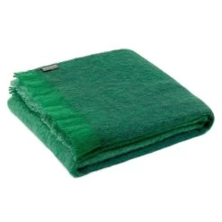 Emerald Mohair Throw Rug By St Albans