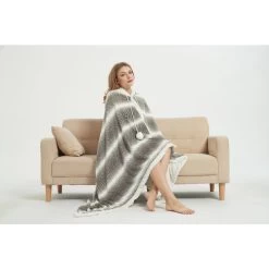 Faux Fur Hooded Robe By Ramesses -Bedding Store faux fur hooded robe by kingtex 1