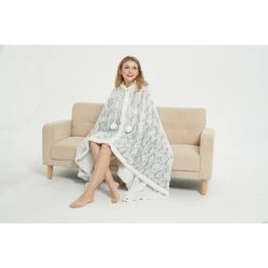 Faux Fur Hooded Robe By Ramesses -Bedding Store faux fur hooded robe by kingtex 3