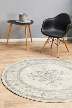 Century 977 Silver Round By Rug Culture