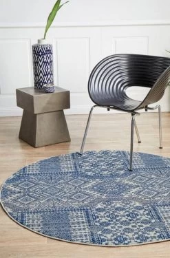 Mirage 351 Navy Round By Rug Culture