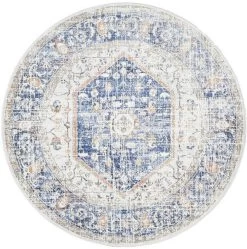 Mayfair Lorissa Blue Round By Rug Culture