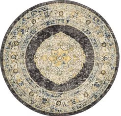 Century 955 Charcoal Round By Rug Culture
