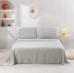 400TC Natural Dove Grey Bamboo Sateen Sheet Set