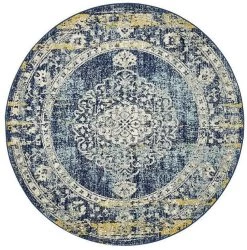 Museum 869 Navy Round By Rug Culture
