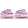 Pink 14pc Soft Egyptian Cotton Bath Towel Set -Bedding Store pink 14pc soft egyptian cotton bath towel set