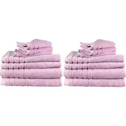 Pink 14pc Soft Egyptian Cotton Bath Towel Set