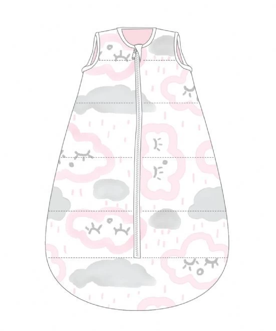 Studio Bag No Arms Cotton 6-18m 1.0 Tog Clouds Pink By Baby Studio 3 Studio Bag No Arms Cotton 6-18m 1.0 Tog Clouds Pink By Baby Studio