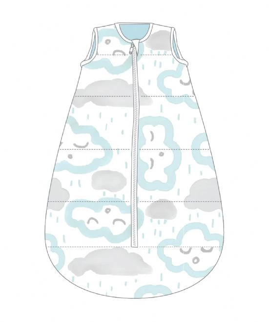 Studio Bag No Arms Cotton 0-6m My First 2.5 Tog Clouds - Peppermint By Baby Studio 3 Studio Bag No Arms Cotton 0-6m My First 2.5 Tog Clouds - Peppermint By Baby Studio
