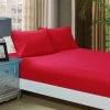 Red 1000TC Ultra Soft Fitted Sheet & 2 Pillowcases Set By Fabric Fantastic