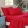 Red 1000TC Soft Luxury Flat & Fitted Sheet Set By Fabric Fantastic