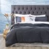 Blue Solana Washed Cotton Textured Quilt Cover Set & Euro P/case By Renee Taylor