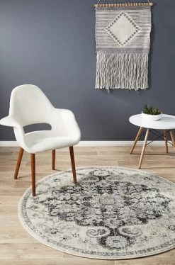 Museum 860 Charcoal Round By Rug Culture