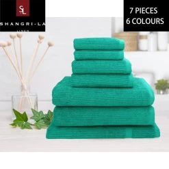 Linen 14 Piece 100% Cotton Ribbed Bath Towel Set By Shangri-la
