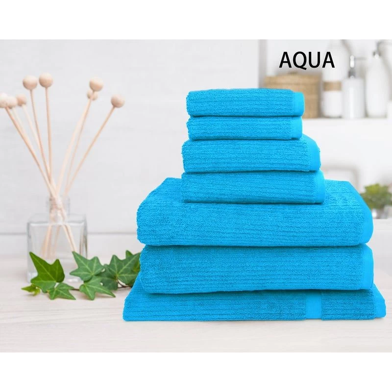 Linen 7 Piece 100% Cotton Ribbed Bath Towel Set By Shangri-la 8 Linen 7 Piece 100% Cotton Ribbed Bath Towel Set By Shangri-la - Image 6