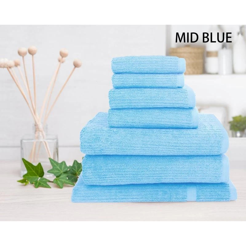 Linen 7 Piece 100% Cotton Ribbed Bath Towel Set By Shangri-la 4 Linen 7 Piece 100% Cotton Ribbed Bath Towel Set By Shangri-la - Image 2