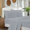 Silver 1000TC Ultra Soft Flat & Fitted Sheet Set By Fabric Fantastic