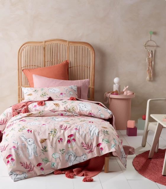 Story Time Pink Cotton Digital Printed Comforter Set By Happy Kids