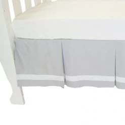 Cot Valance Summer Stripe Grey By Babyhood