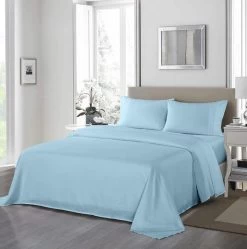 1200TC Sky Blue Ultrasoft 4 Piece Sheet Set By Royal Comfort