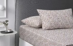 Lisa Ochre Printed Cotton Fitted Sheet Set By Accessorize