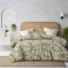 Otway Moss Green Washed Cotton Printed Quilt Cover Set By Accessorize