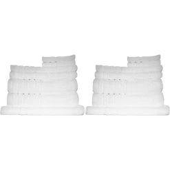 White 14pc Soft Egyptian Cotton Bath Towel Set
